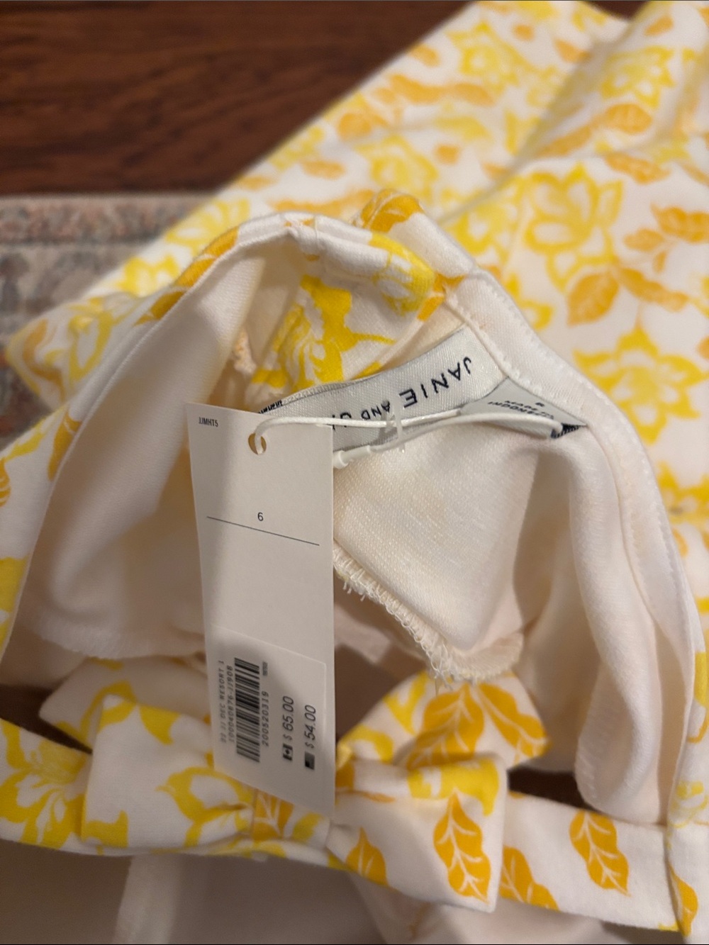 Janie and Jack Yellow Floral Puff-Sleeve Dress - Picture 5 of 6